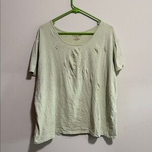 Women’s Northcrest sheer green floral top